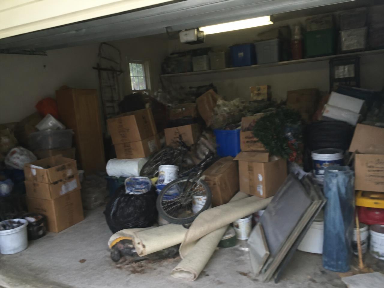 Garage cleanout before ClearOut Crew